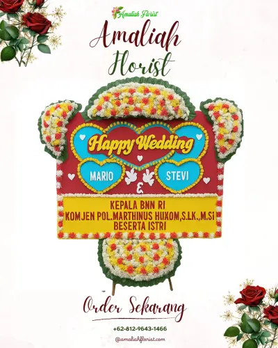 Karangan Papan Bunga Pernikahan di Mulyoarjo
